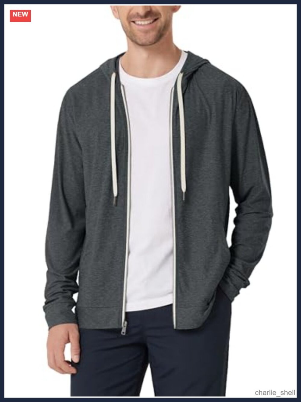 Men's Full-Zip Hooded Jacket Ultra Soft UPF 50+ Performance with Pockets